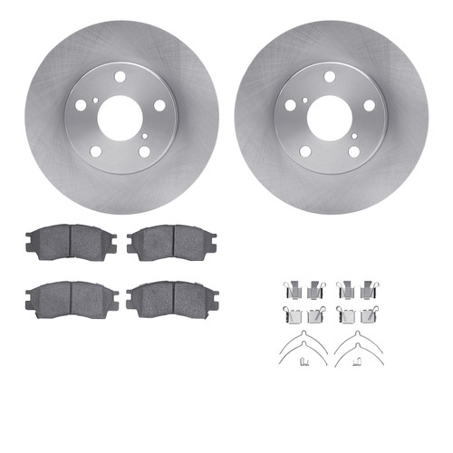 DFC Brake Rotor with 5000 Brake Pads and Hardware Kit 6512-75046