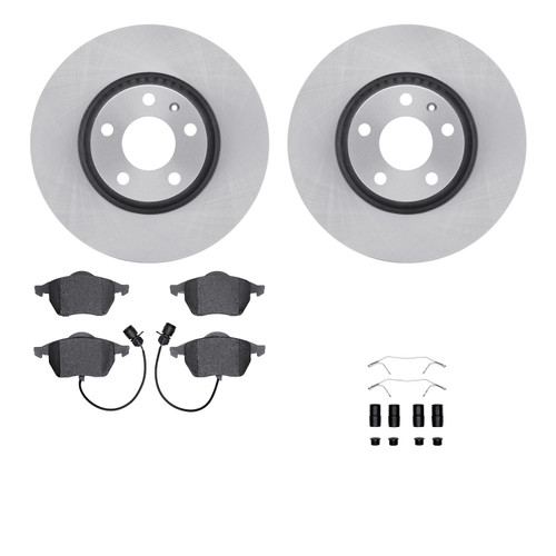 DFC Brake Rotor with 5000 Brake Pads and Hardware Kit 6512-73300