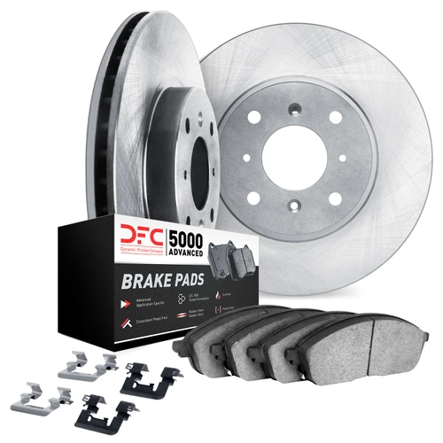 DFC Brake Rotor with 5000 Brake Pads and Hardware Kit 6512-72146