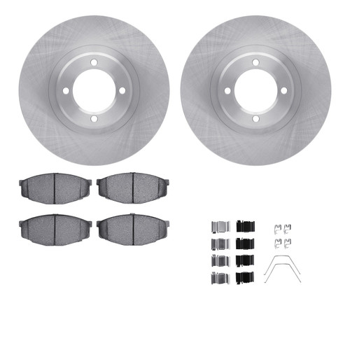 DFC Brake Rotor with 5000 Brake Pads and Hardware Kit 6512-76242