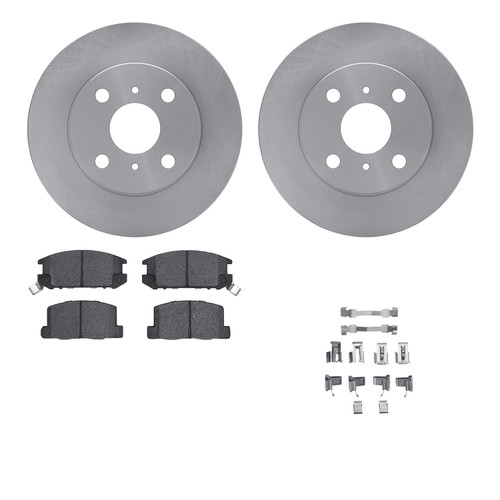 DFC Brake Rotor with 5000 Brake Pads and Hardware Kit 6512-76245