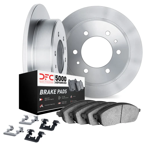DFC Brake Rotor with 5000 Brake Pads and Hardware Kit 6512-76542