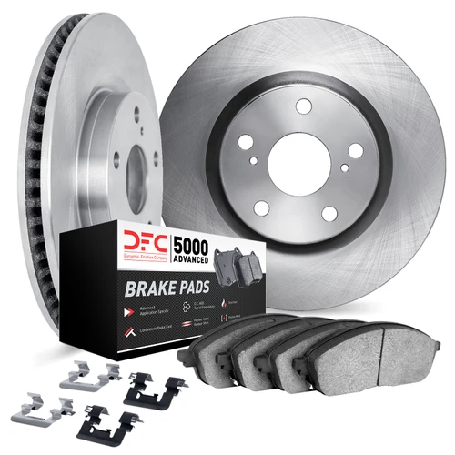 DFC Brake Rotor with 5000 Brake Pads and Hardware Kit 6512-99480