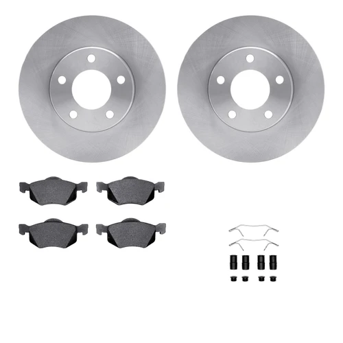 DFC Brake Rotor with 5000 Brake Pads and Hardware Kit 6512-99510