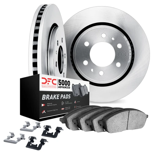 DFC Brake Rotor with 5000 Brake Pads and Hardware Kit 6512-76695