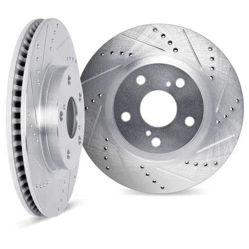 DFC Brake Rotors - Drilled & Slotted - Silver 7002-02013