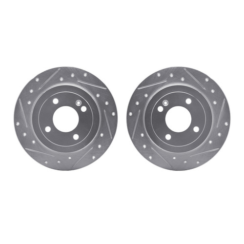DFC Brake Rotors - Drilled & Slotted - Silver 7002-03035