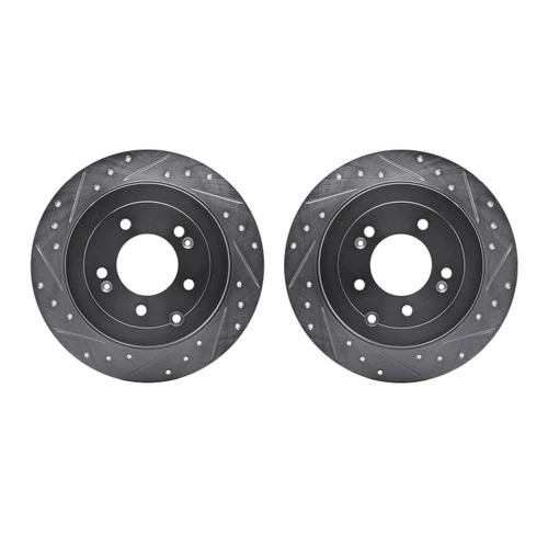 DFC Brake Rotors - Drilled & Slotted - Silver 7002-03060