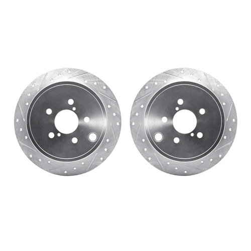 DFC Brake Rotors - Drilled & Slotted - Silver 7002-13030
