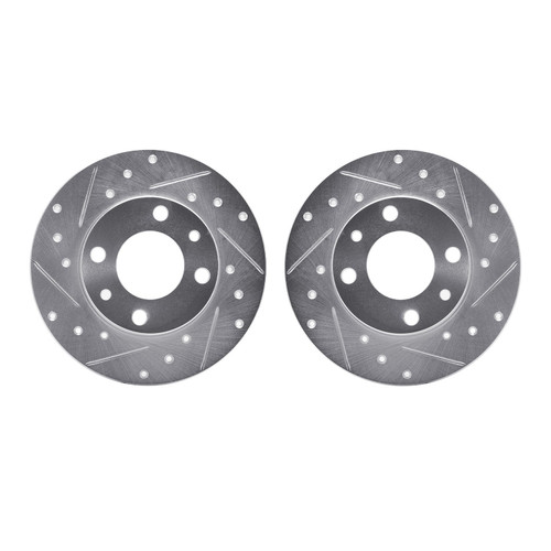 DFC Brake Rotors - Drilled & Slotted - Silver 7002-07000