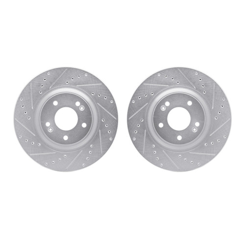 DFC Brake Rotors - Drilled & Slotted - Silver 7002-03010