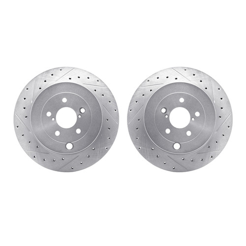 DFC Brake Rotors - Drilled & Slotted - Silver 7002-13031
