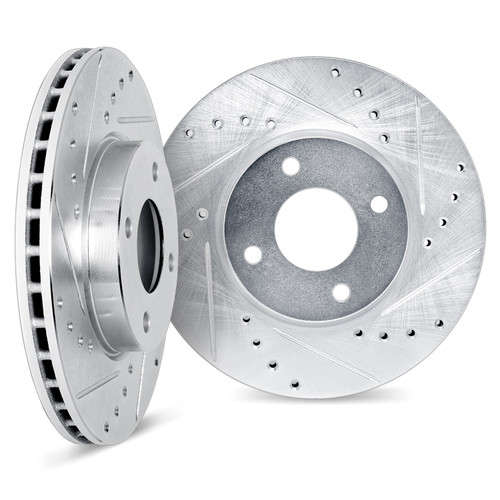 DFC Brake Rotors - Drilled & Slotted - Silver 7002-13007