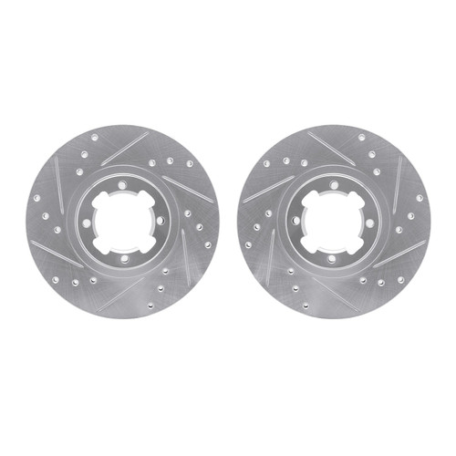 DFC Brake Rotors - Drilled & Slotted - Silver 7002-13010