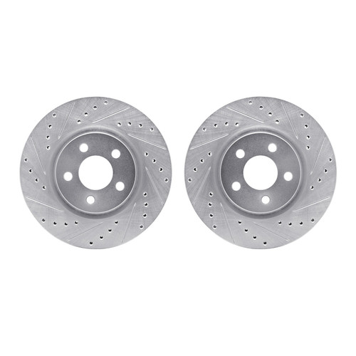 DFC Brake Rotors - Drilled & Slotted - Silver 7002-39016