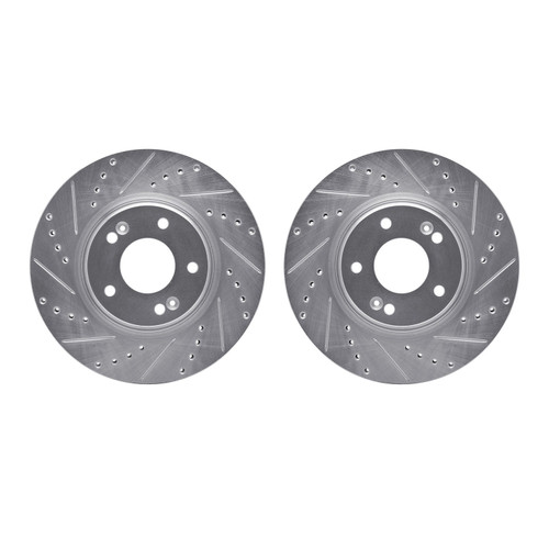 DFC Brake Rotors - Drilled & Slotted - Silver 7002-03016