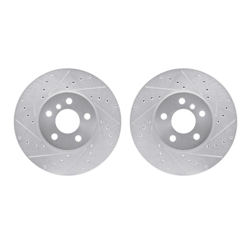 DFC Brake Rotors - Drilled & Slotted - Silver 7002-32011