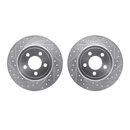DFC Brake Rotors - Drilled & Slotted - Silver 7002-39019