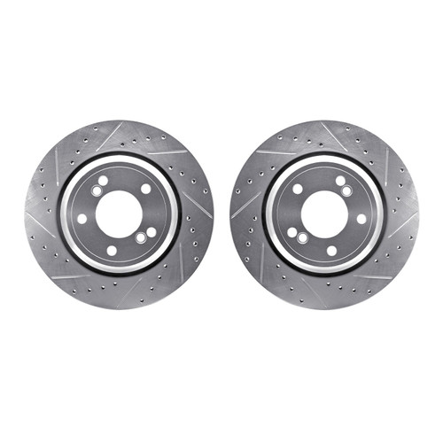 DFC Brake Rotors - Drilled & Slotted - Silver 7002-31113