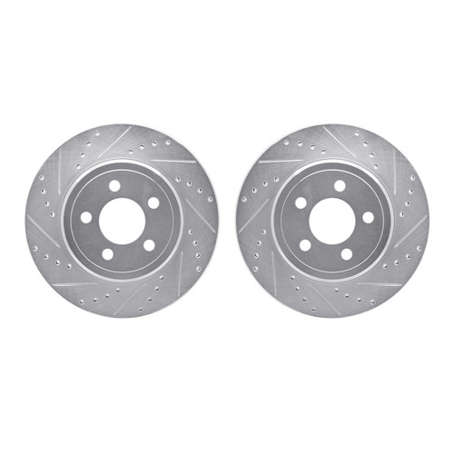 DFC Brake Rotors - Drilled & Slotted - Silver 7002-39020
