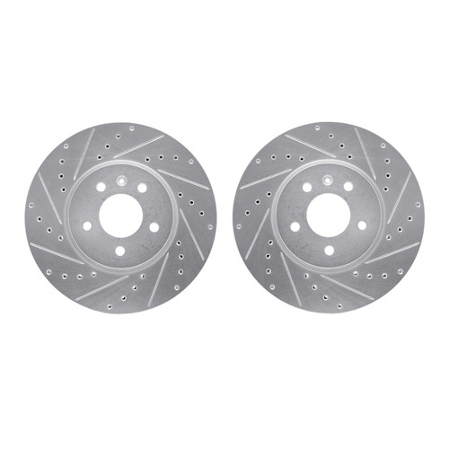 DFC Brake Rotors - Drilled & Slotted - Silver 7002-46001