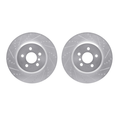 DFC Brake Rotors - Drilled & Slotted - Silver 7002-31089