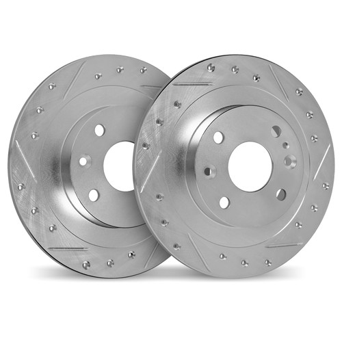 DFC Brake Rotors - Drilled & Slotted - Silver 7002-20038
