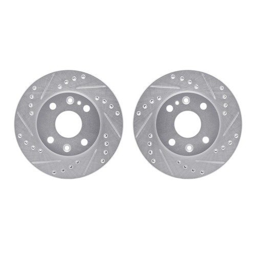 DFC Brake Rotors - Drilled & Slotted - Silver 7002-21000