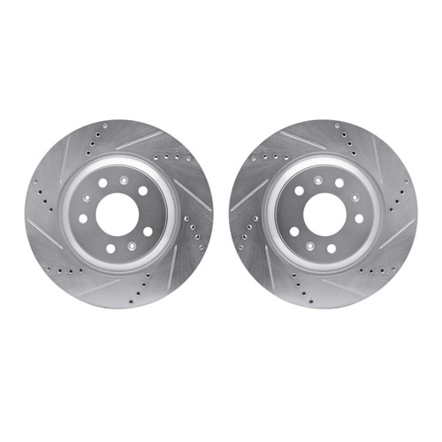 DFC Brake Rotors - Drilled & Slotted - Silver 7002-46015