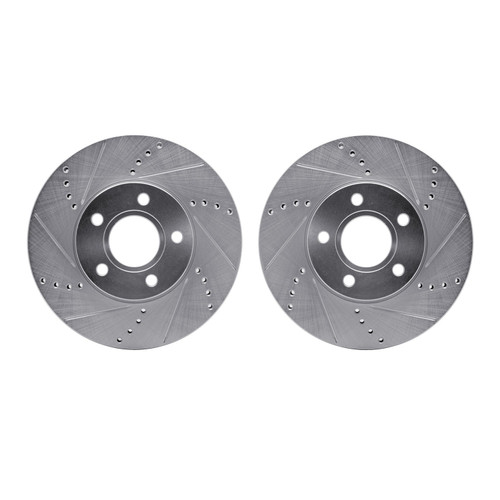 DFC Brake Rotors - Drilled & Slotted - Silver 7002-54018