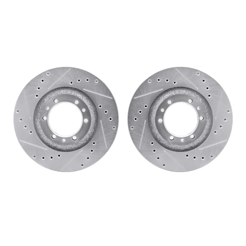DFC Brake Rotors - Drilled & Slotted - Silver 7002-37000