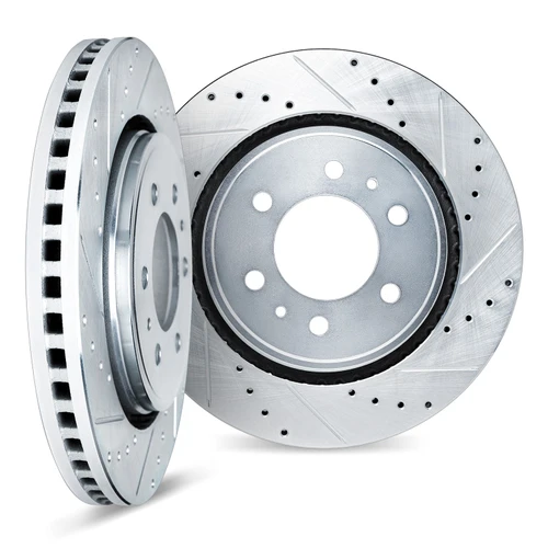 DFC Brake Rotors - Drilled & Slotted - Silver 7002-37000