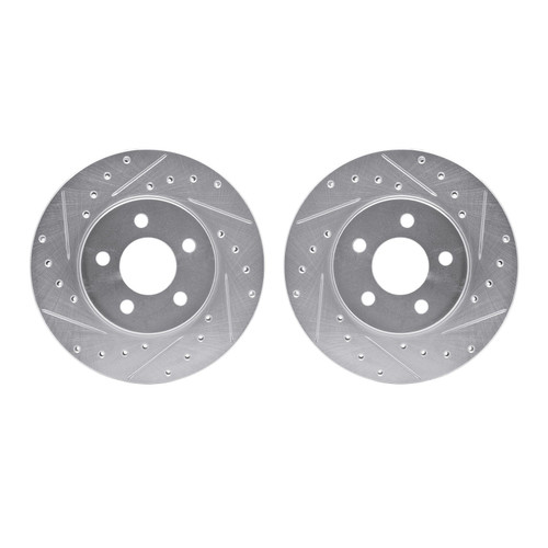 DFC Brake Rotors - Drilled & Slotted - Silver 7002-40010