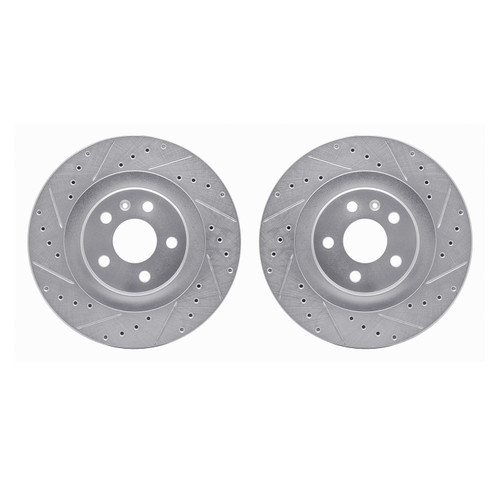 DFC Brake Rotors - Drilled & Slotted - Silver 7002-27045