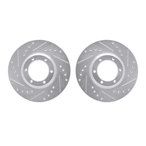 DFC Brake Rotors - Drilled & Slotted - Silver 7002-37006