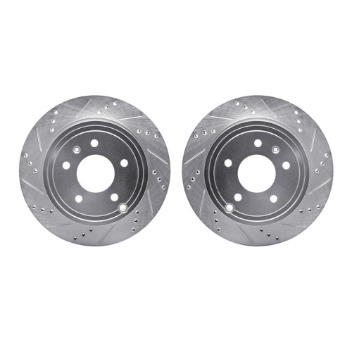 DFC Brake Rotors - Drilled & Slotted - Silver 7002-47058