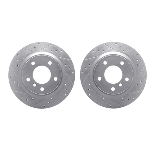 DFC Brake Rotors - Drilled & Slotted - Silver 7002-31070