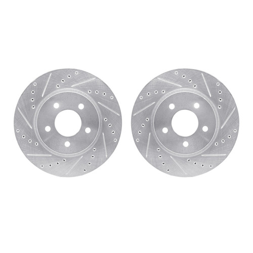 DFC Brake Rotors - Drilled & Slotted - Silver 7002-54057