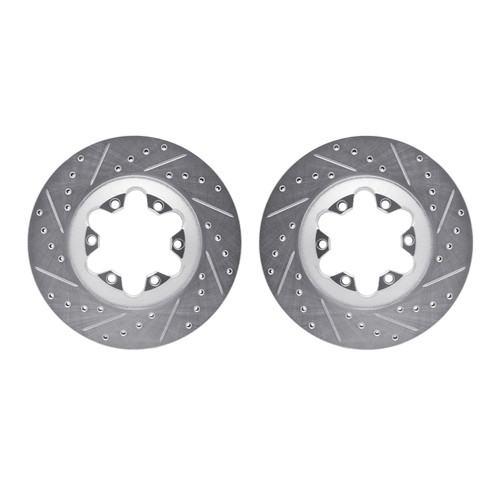 DFC Brake Rotors - Drilled & Slotted - Silver 7002-48032