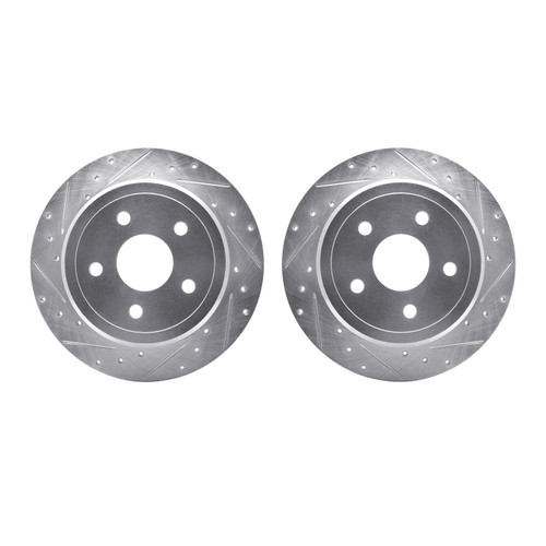 DFC Brake Rotors - Drilled & Slotted - Silver 7002-42031