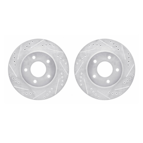 DFC Brake Rotors - Drilled & Slotted - Silver 7002-45010