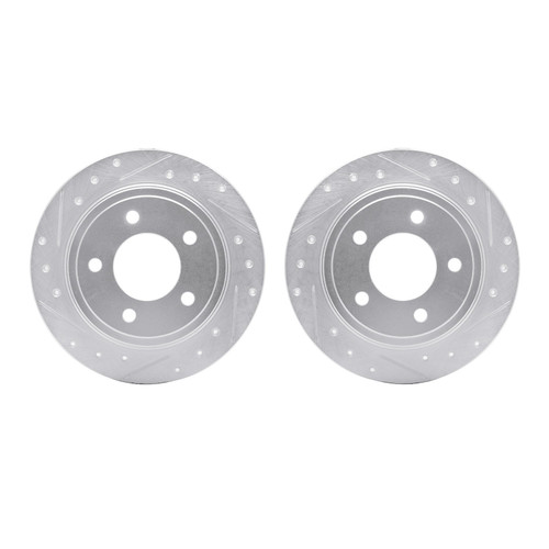 DFC Brake Rotors - Drilled & Slotted - Silver 7002-40080