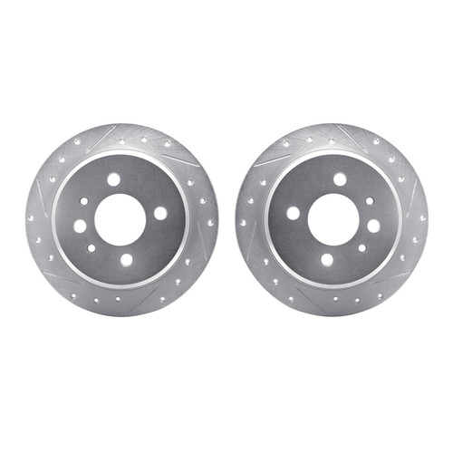 DFC Brake Rotors - Drilled & Slotted - Silver 7002-31076