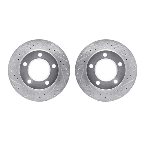 DFC Brake Rotors - Drilled & Slotted - Silver 7002-42009