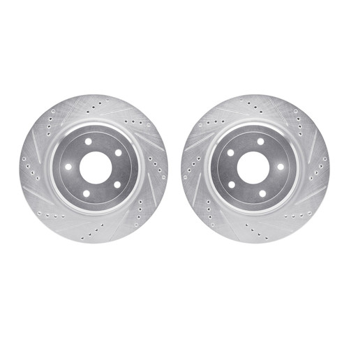 DFC Brake Rotors - Drilled & Slotted - Silver 7002-47062