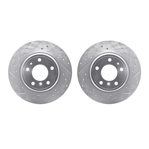 DFC Brake Rotors - Drilled & Slotted - Silver 7002-31106