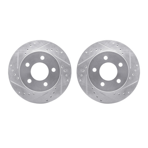 DFC Brake Rotors - Drilled & Slotted - Silver 7002-42011