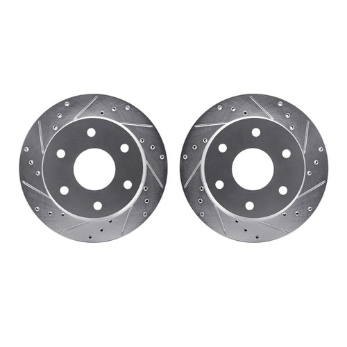DFC Brake Rotors - Drilled & Slotted - Silver 7002-48042