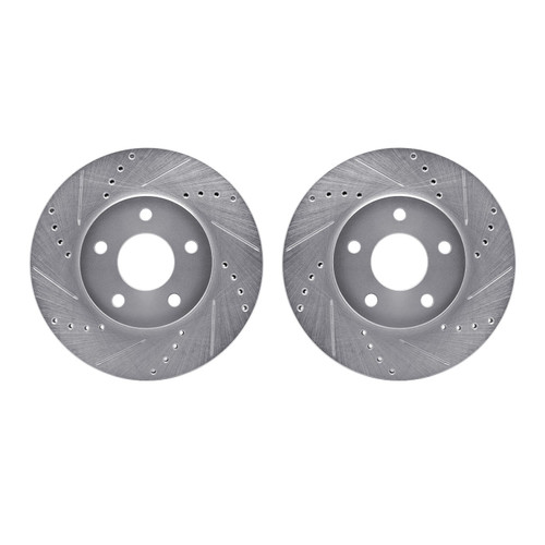 DFC Brake Rotors - Drilled & Slotted - Silver 7002-47037