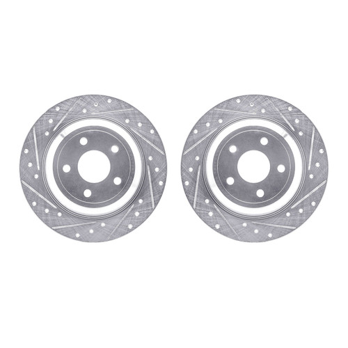DFC Brake Rotors - Drilled & Slotted - Silver 7002-54230
